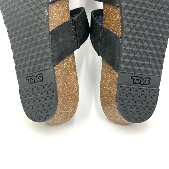 Teva Women's Mahonia Black Leather Slip On Slides Sandals Shoes Size 10.5 NEW - Picture 12 of 14
